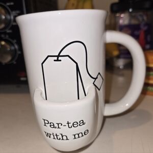 White Tea Mug with Tea Bag Holder